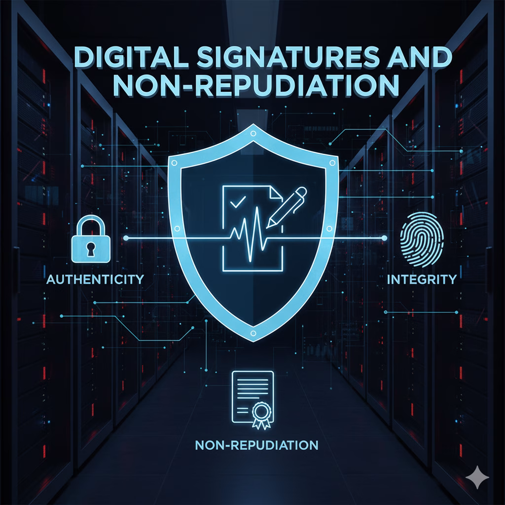 Digital Signatures and Non-Repudiation: Ensuring Integrity and Authenticity.